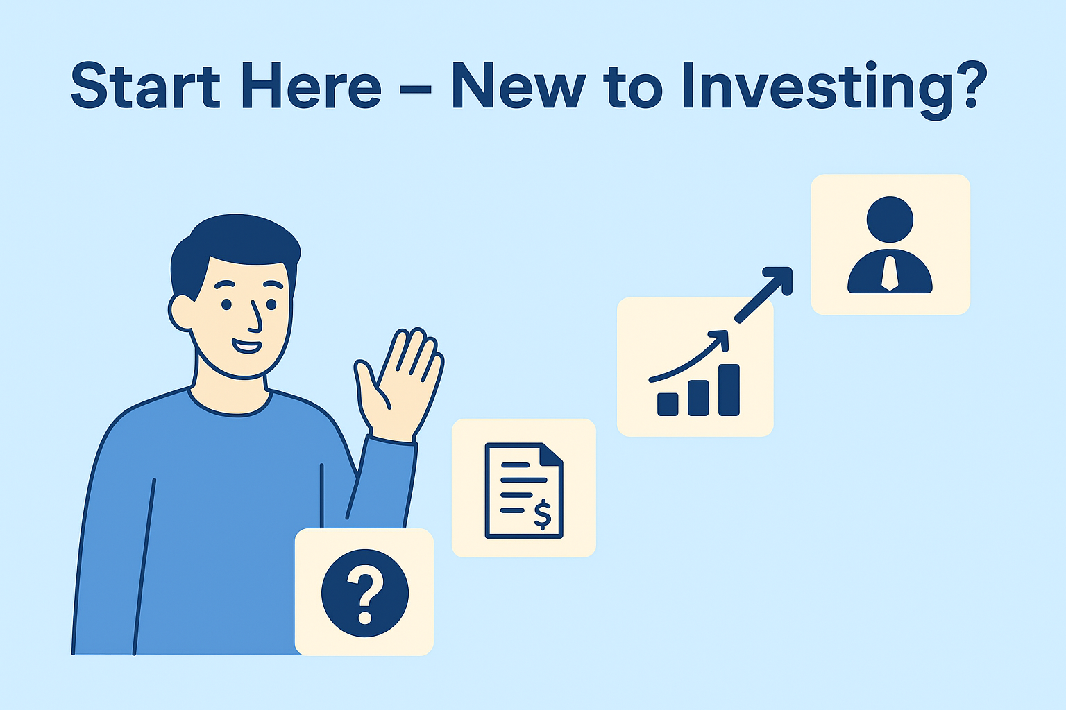 Vector illustration guiding new investors with a step-by-step roadmap to dividend investing, shown with icons and friendly design.
